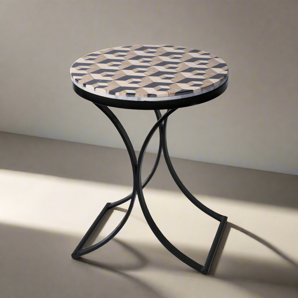 Raised - Mosaic Onyx Marble Side Table