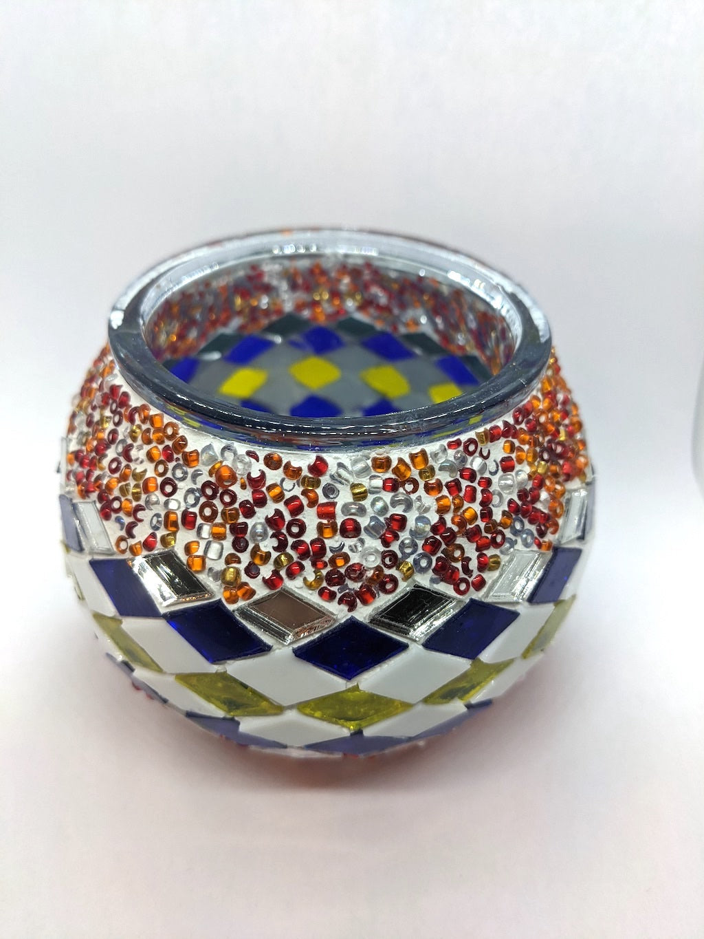 Tea Candle Holder Mosaic Glass Handmade