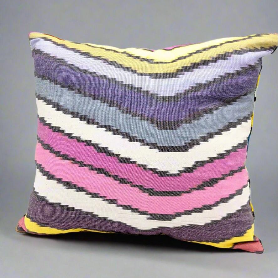 IKAT Silk Back Cushion Cover 40x40 CM - Colorful Seeds