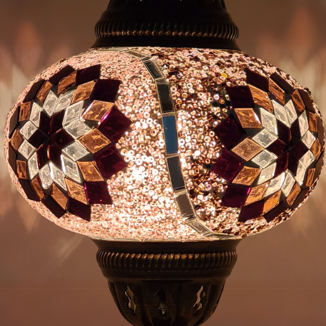 Wall Lamp Scone Base Mosaic Turkish Lamp - Medium Glass