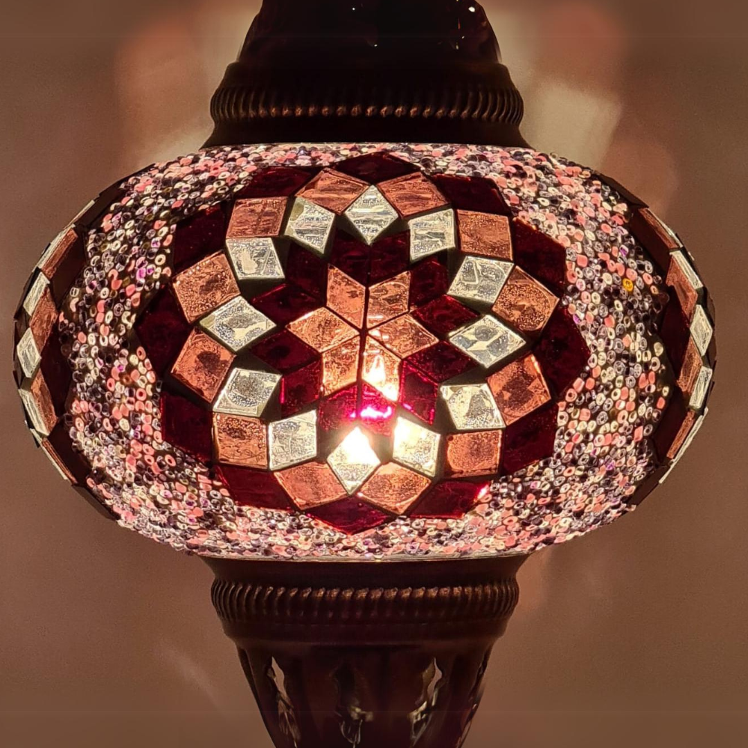 Wall Lamp Scone Base Mosaic Turkish Lamp - Medium Glass