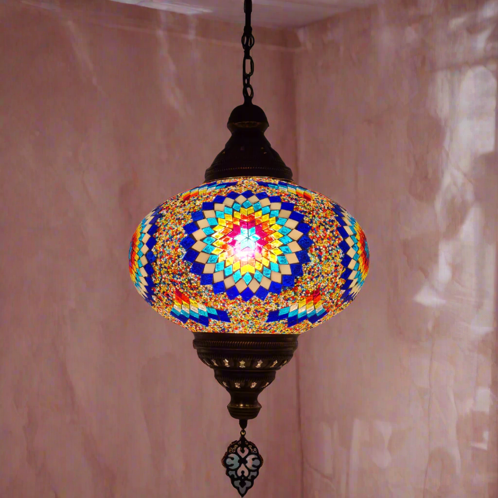 XLarge Ceiling Lamp Turkish Mosaic Glass