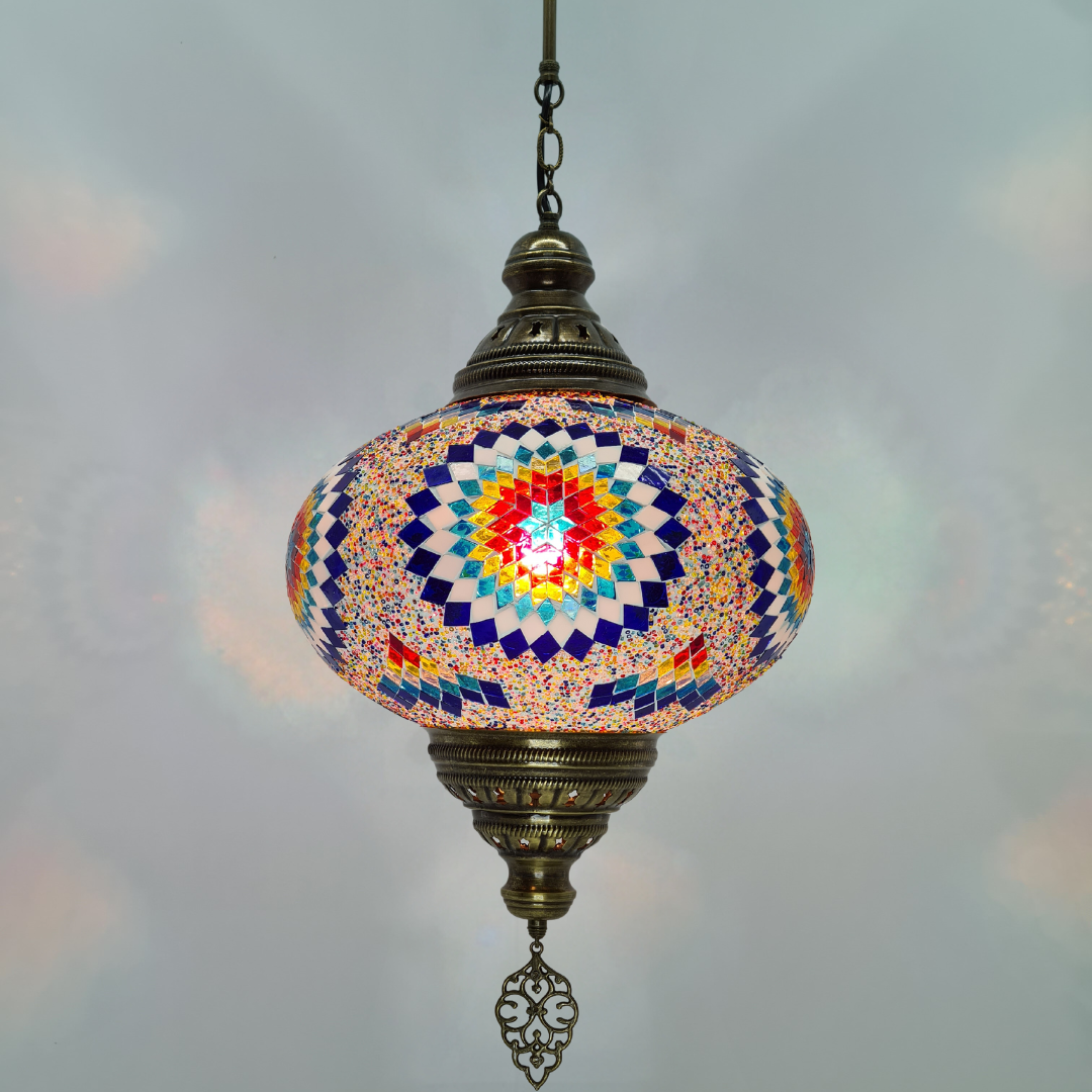 XLarge Ceiling Lamp Turkish Mosaic Glass