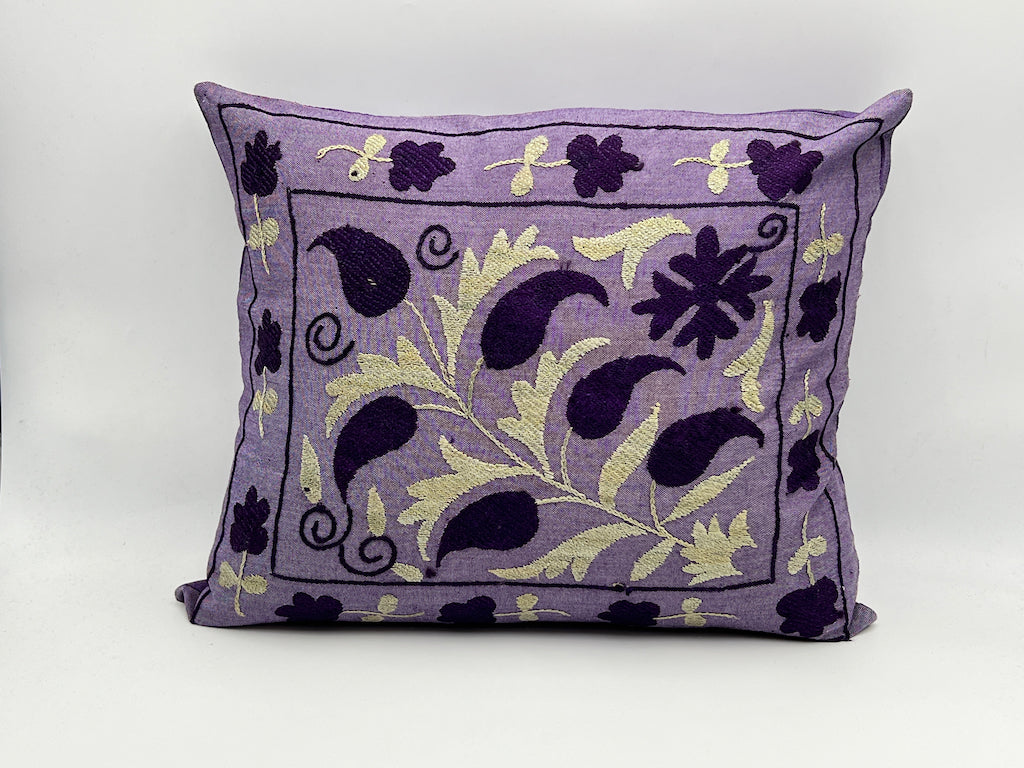 Suzani Cotton Pillow 50x50 CM 20"x20" - Purple