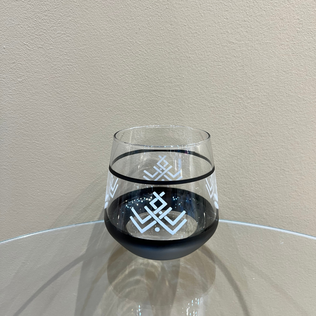 Hand Painted Glassware - Wine Set Black - LUMINA ELIGMA HOME