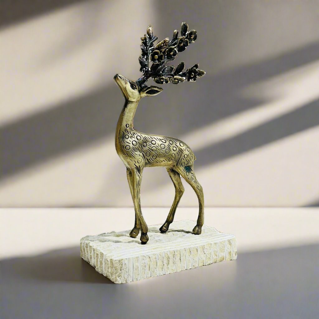 Standing Deer - Travertine - LUMINA ELIGMA HOME