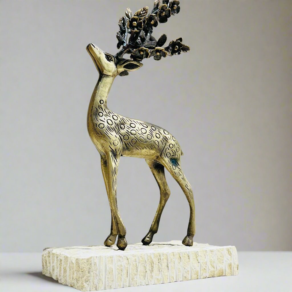 Standing Deer - Travertine - LUMINA ELIGMA HOME