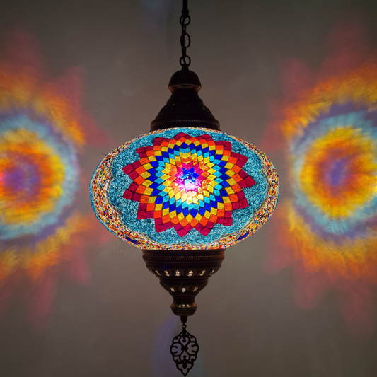 XLarge Ceiling Lamp Turkish Mosaic Glass