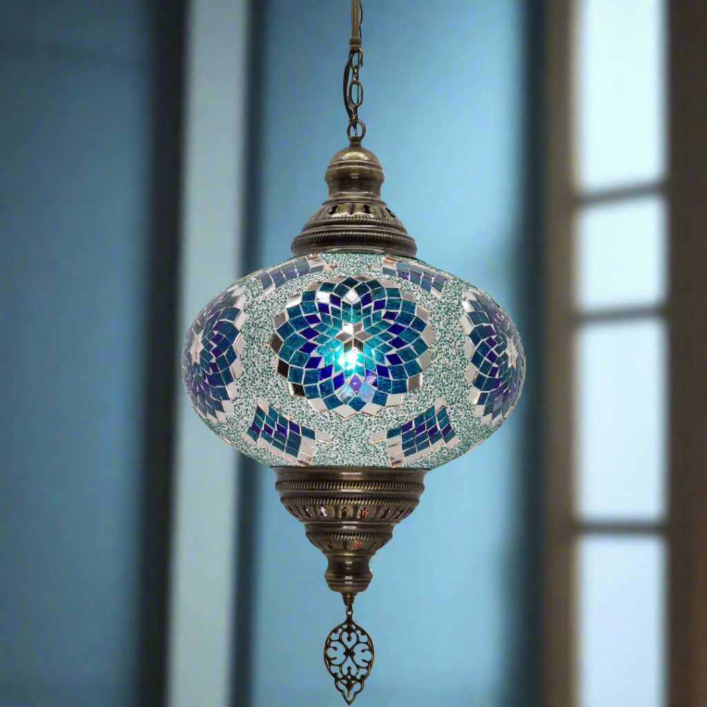 XLarge Ceiling Lamp Turkish Mosaic Glass