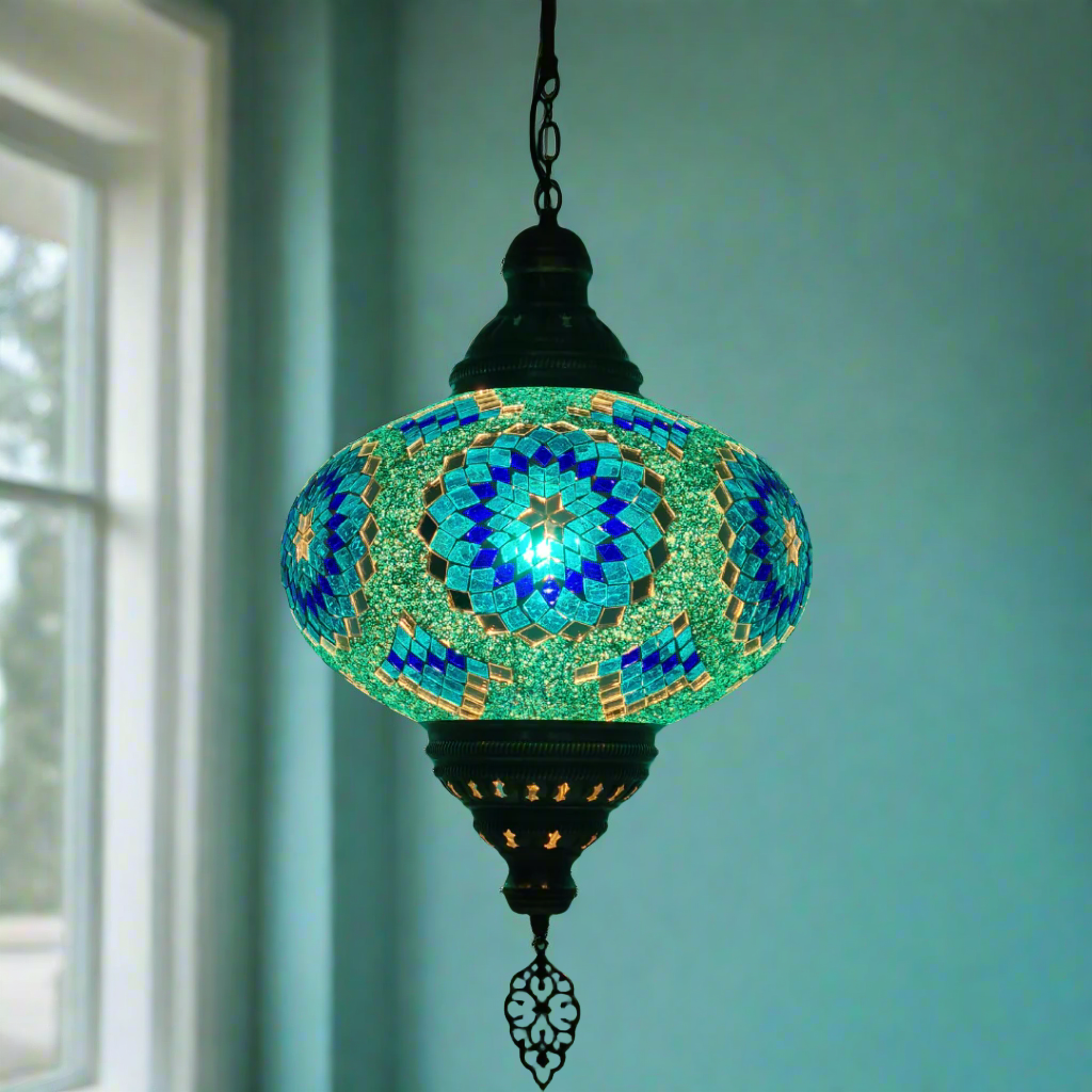 XLarge Ceiling Lamp Turkish Mosaic Glass