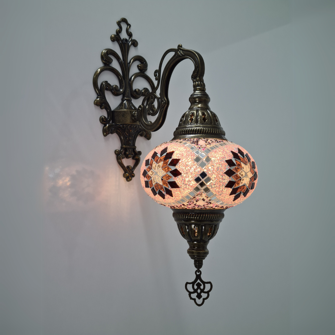 Wall Scones Hanging Mosaic Turkish Lamp - Medium