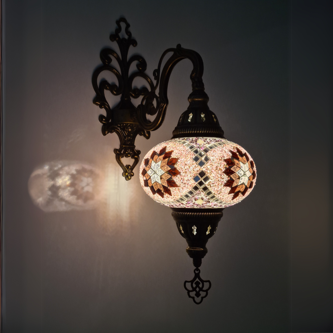 Wall Scones Hanging Mosaic Turkish Lamp - Medium