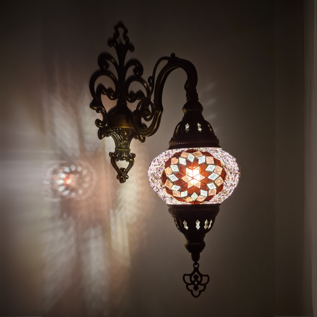 Wall Scones Hanging Mosaic Turkish Lamp - Small