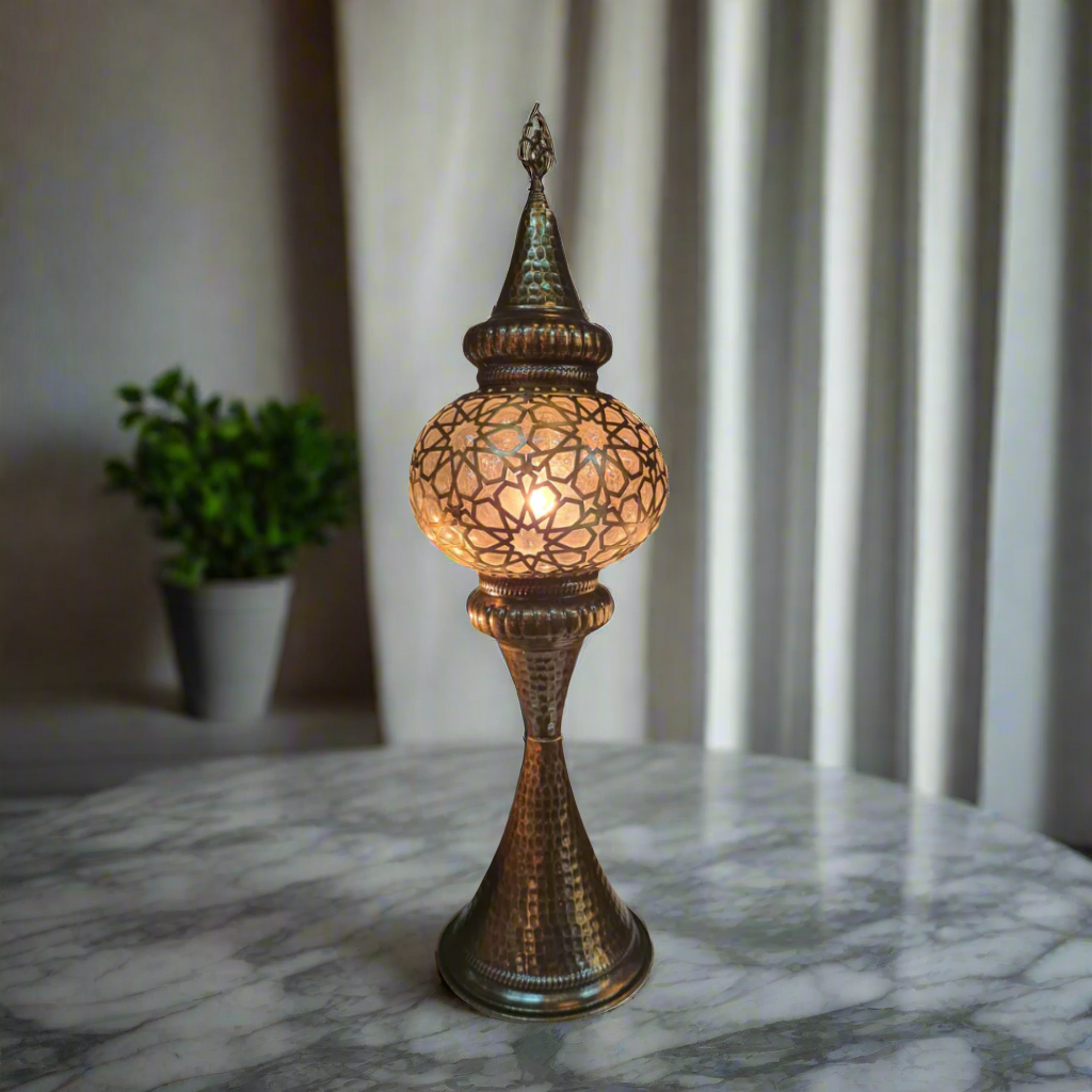 Andalusian Metal & Blown Glass Table Lamp - Globe