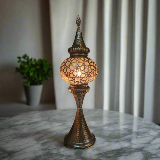 Andalusian Metal & Blown Glass Table Lamp - Globe