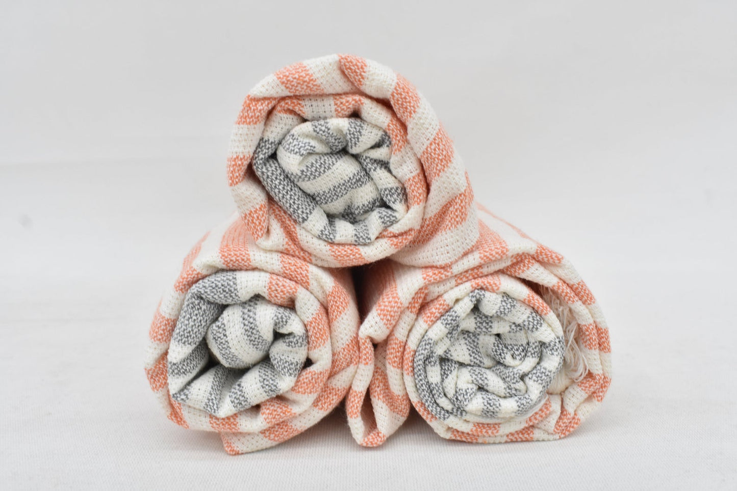 Salmon Gray Face Towel Organic Peshkir Turkish Towel - 90 CM X 45 CM