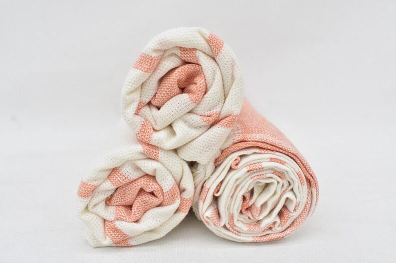 Salmon Hand Towel Organic Turkish Cotton - 36" X 18"