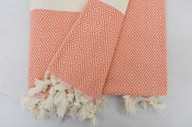 Salmon Bath & Hand Towel Organic Turkish Cotton - 70" X 40" - 36" X 20"