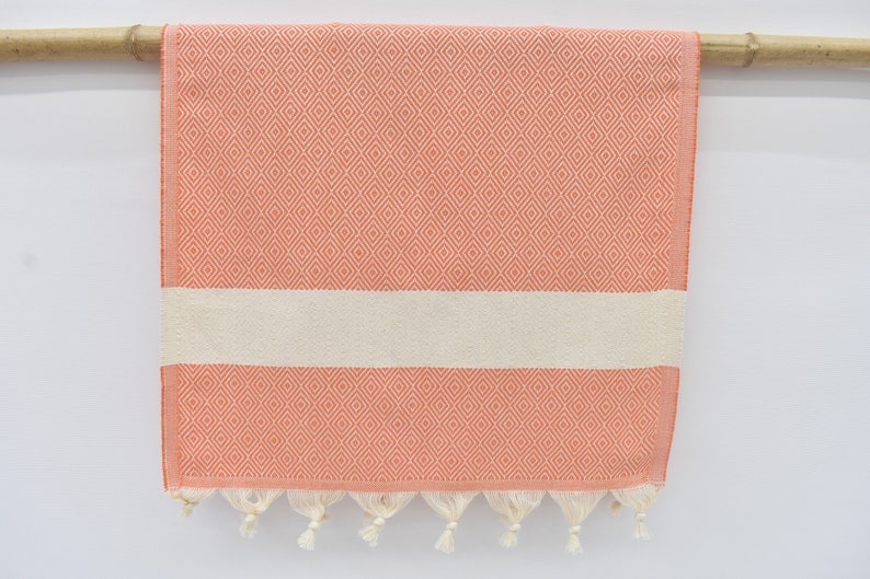 Salmon Bath & Hand Towel Organic Turkish Cotton - 70" X 40" - 36" X 20"