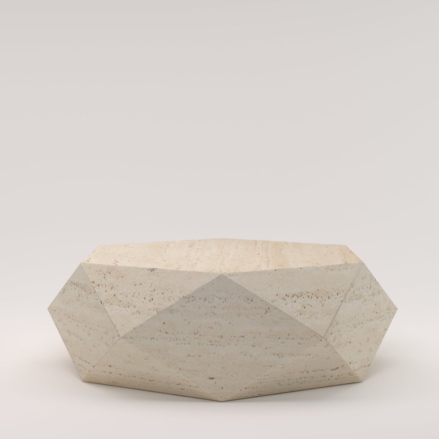 Octahedron Travertine Coffee Table