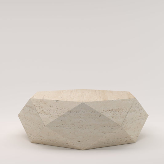 Octahedron Travertine Coffee Table