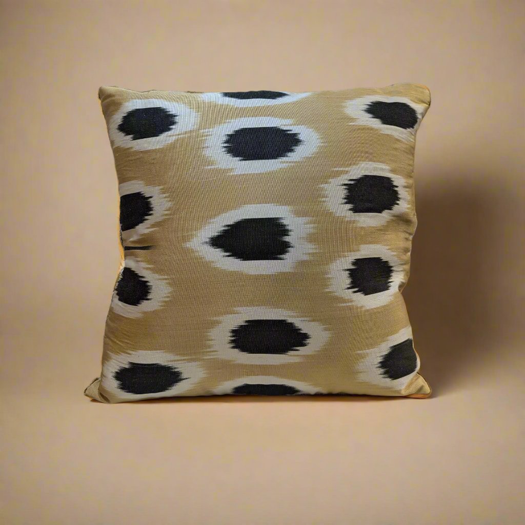 IKAT Silk Back Cushion Cover 40x40 CM - Honey Amber